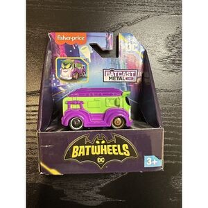 Batwheels Batcast Metal Car by Fisher Price The Joker Van 1:55 Scale Vehicle